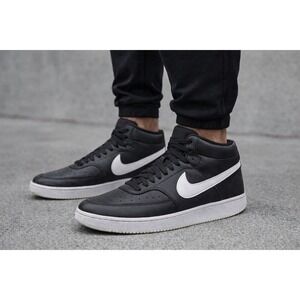 Nike Court Vision Mid Men's Black‎ White Basketball Style Sneakers Size 11